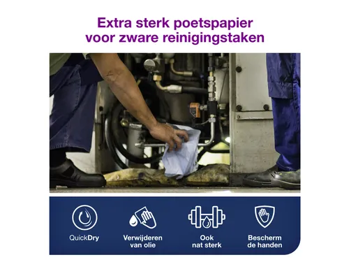 Reinigingsdoek Tork 130082 Heavy-Duty W4 gevouwen 100 vel blauw 130082