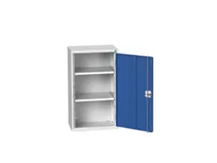 hangkast,HxBxD 900x525x350mm,vleugeldeur,2xStalen bodem,romp RAL7035