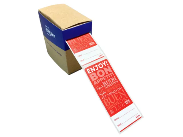 Etiket Avery sluitzegel met breukindicatie rood 40x95mm 250 stuks