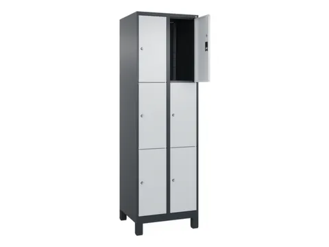 lockerkast,HxBxD 1950x600x500mm,2x3vakken,vak B 300mm,cil.-slot,voeten