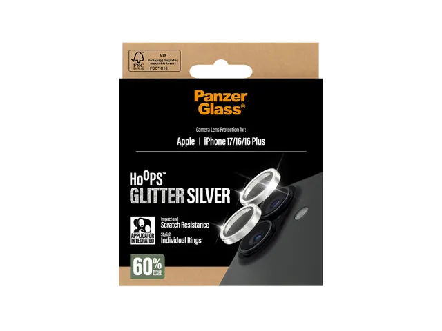 PanzerGlass Hoops Camera Lens Protector Glitter Silver iPhone 17