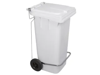 pedaalemmer,1x120l,HxBxD 940x500x560mm,romp PE wit,deksel PE wit - 1