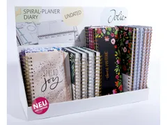 Présentoir de comptoir agendas à spirale journalier et hebdomadaire