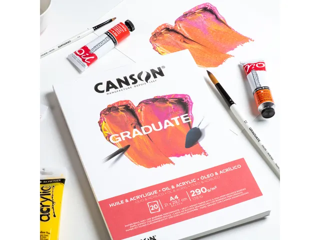 Schilderpapier Canson Graduate Oil & Acrylic 20vel 290gr A3 natuurlijk