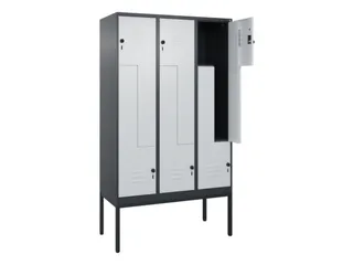 Z-garderobekast,HxBxD 2120x1200x500mm,vak B 200/400mm,draaigrendel - 2