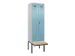 locker met bank,voor scheiding van kleding,HxBxD 2120x600x815mm,2vak