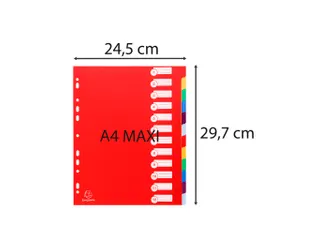 Tabbladen PP opaak A4+ 12 tabs ass - 3