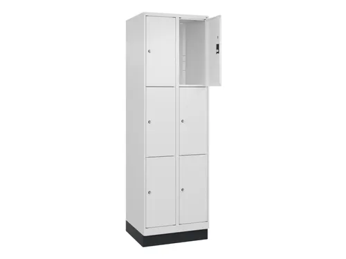 lockerkast,HxBxD 1950x600x500mm,2x3vakken,vak B 300mm,cil.-slot,sokkel