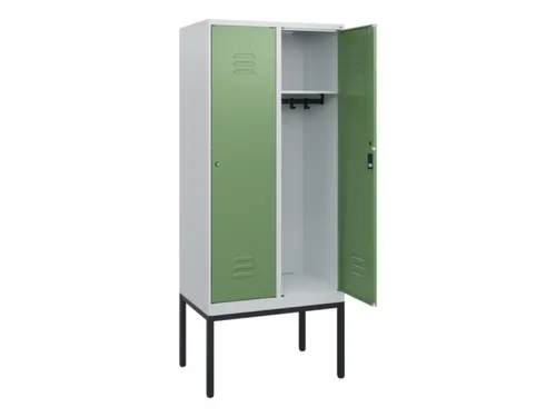 locker,HxBxD 1950x800x500mm,2vak,vak B 400mm,cil.-slot,voetonderstel