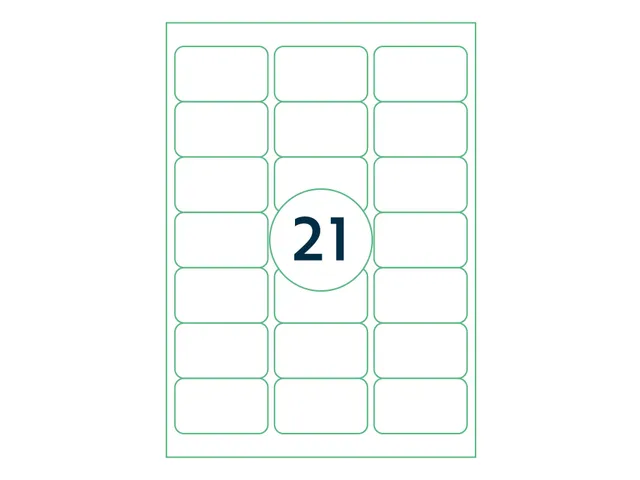 Etiket Rillstab 63.5x38.1mm Wit 2100 Stuks