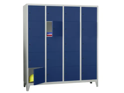 lockerkast,HxBxD 1850x1600x500mm,4x5vakken,RAL7035,front RAL5010