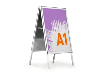 Stoepbord Aluminium Fold Outdooor A1 metaal zilver - 1