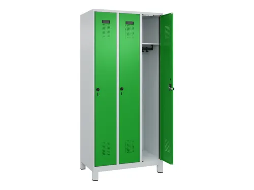locker,HxBxD 1950x900x500mm,3vak,vak B 300mm,draaigrendel,voeten
