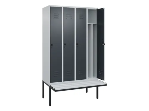 locker voor scheiding van kleding,HxBxD 2120x1200x815mm,4vak