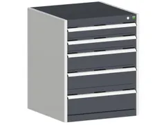 ladekast HxBxD 800x650x525mm 5laden romp RAL7035 front RAL7016