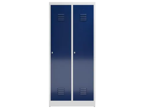 garderobekast 1800x800x500mm 2vak klink sokkel romp RAL7035 RAL5010