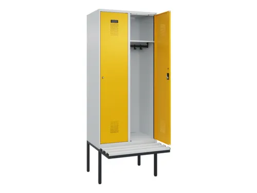 locker met bank,HxBxD 2120x800x815mm,2vak,vak B 400mm,cilinderslot