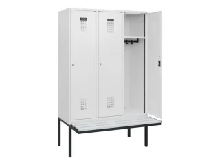 locker met bank,HxBxD 1950x1200x815mm,3vak,vak B 400mm,cilinderslot - 1