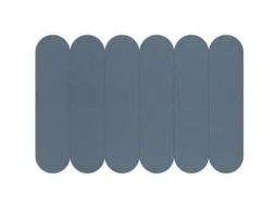 Akoestische PET-vilt ovale stroken blauw 30x120cm 6 stuks