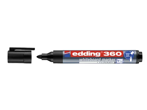 Whiteboardmarker edding 360 rond 1.5-3mm zwart blister