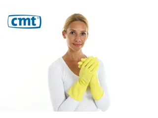CMT Huishoudhandschoenen Food Approved Geel S - 1