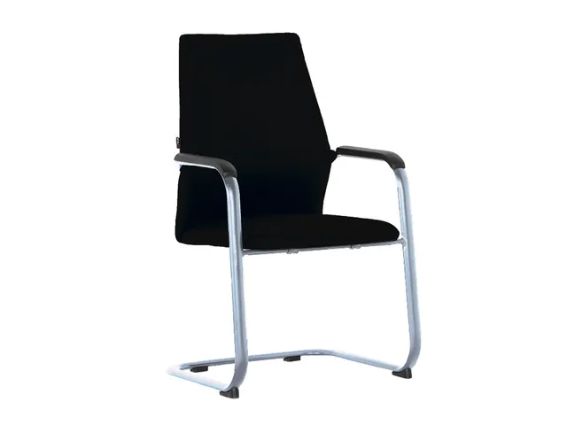 Conferentiestoel Serie 125 sledestoel frame Chroom stof zwart