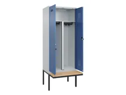 PBM-locker met bank,HxBxD 2120x800x815mm,2vak,vak B 400mm,draaigrendel