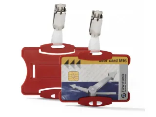 Congresspeld met Clip 54x85mm Rood - 2