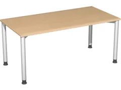 Bureau 4-Poot Hxbxd 680-800X1600X800Mm Ronde Buis Beuken