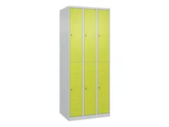 dubbeldekse locker,HxBxD 1850x750x500mm,3x2vak.,vak B 250mm,cil.-slot