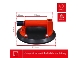 Professionele Zuignap met vacuümpomp max. 120 kg - 7