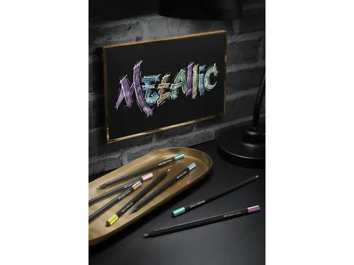 Kleurpotlood Faber-Castell Black Edition 12 stuks Metallic in karton e