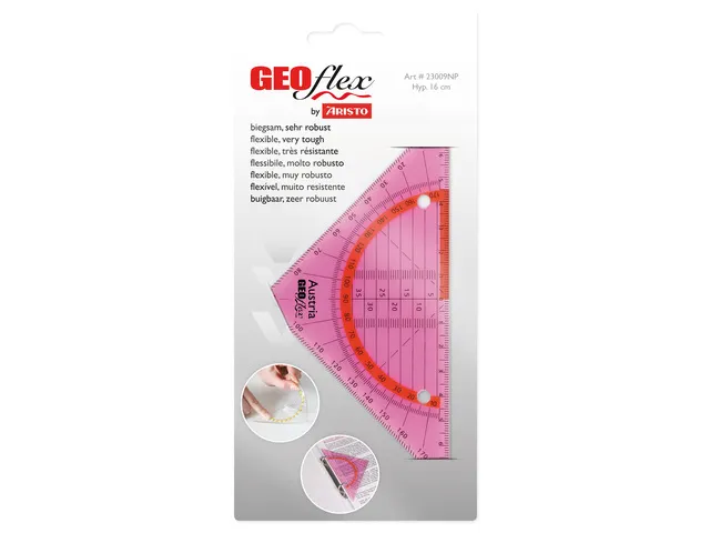 Equerre géométrique Aristo GEOflex 14cm flexible Néon rose