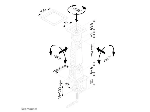 Monitoarm 1 Scherm tot 30 Inch Grijs FPMA-D400