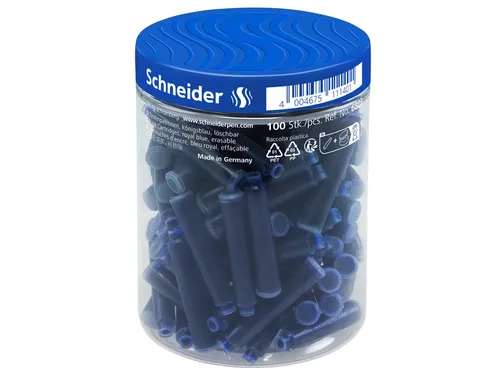 Inktpatroon Schneider Blauw pot 100stuks