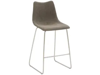 Barkruk mySOLO Sledeframe RVS met Zitting kunstleder Vintage Modder - 1