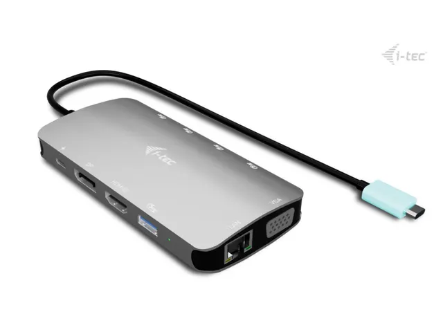 USB-C Metal Nano 3x Display (DP, HDMI and VGA) Docking Station + Power