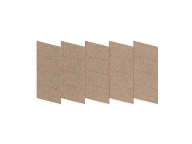 Akoestische PET-vilt Parallellogram tegels beige 30x25cm 22 stuks