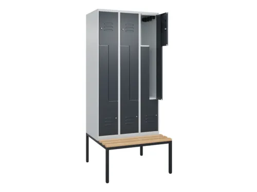 Z-garderobekast,HxBxD 2120x900x815mm,6vak,vak B 300mm,cil.-slot