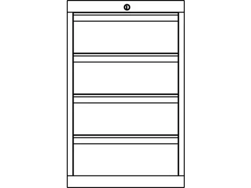 ladekast HxBxD 800x500x600mm 4laden slot RAL7035 front RAL7016