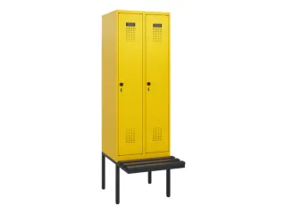 locker met bank,HxBxD 1950x600x815mm,2vak,vak B 300mm,draaigrendel - 2