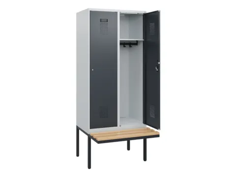 locker met bank,HxBxD 1950x800x815mm,2vak,vak B 400mm,cilinderslot