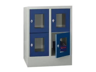 lockerkast,HxBxD 855x600x500mm,2x2vakken,RAL7035,front RAL5010 - 2