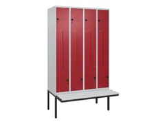Z-garderobekast,HxBxD 2120x1200x815mm,8vak,vak B 300mm,draaigrendel