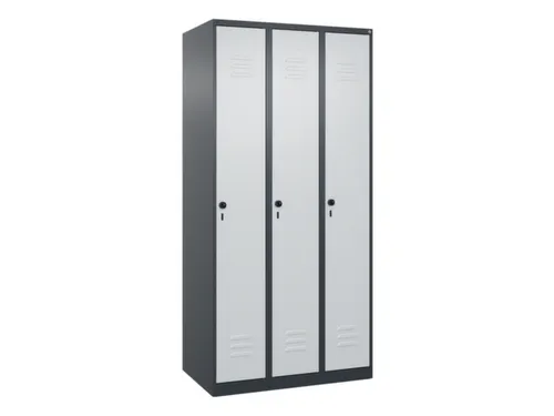 locker,HxBxD 1850x900x500mm,3vak,vak B 300mm,draaigrendel