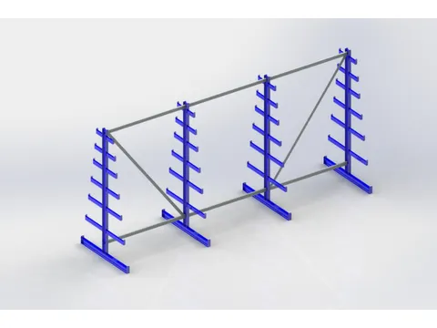 Draagarmstelling Dubbelzijdig 2000x4050x1090mm 7versch. Lange Armen