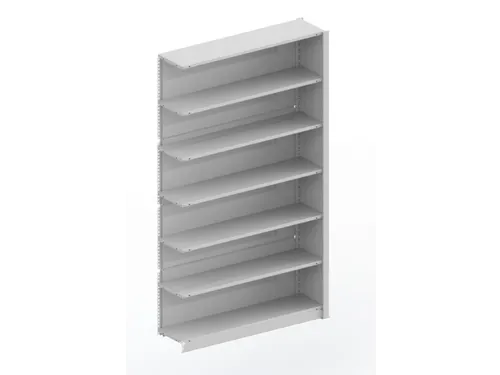 kantoorstelling aanbouwveld HxBxD 2200x1256x335mm 6 OH Stalen Ral7035