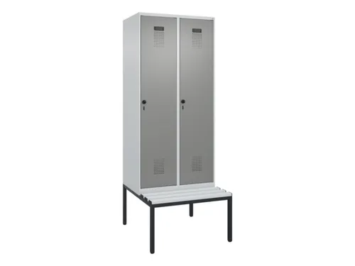 locker met bank,voor scheiding van kleding,HxBxD 2120x800x815mm,2vak