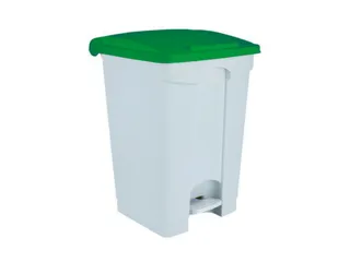 Contitop,afvalbak met pedaal 45L wit/groen/VE:3 - 1