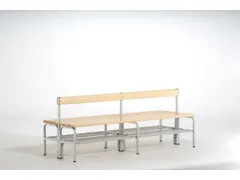 banc double HxLxP 770x2000x725mm barrettes en bois